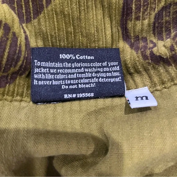 Big Bud Press Mushroom Paint Stamp Sailor Corduroy Cropped Jacket Size Medium - Picture 8 of 14